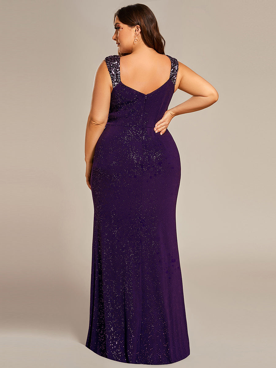 Color=Dark Purple | Plus Glitter Split Wholesale Evening Dresses-Navy Blue 6