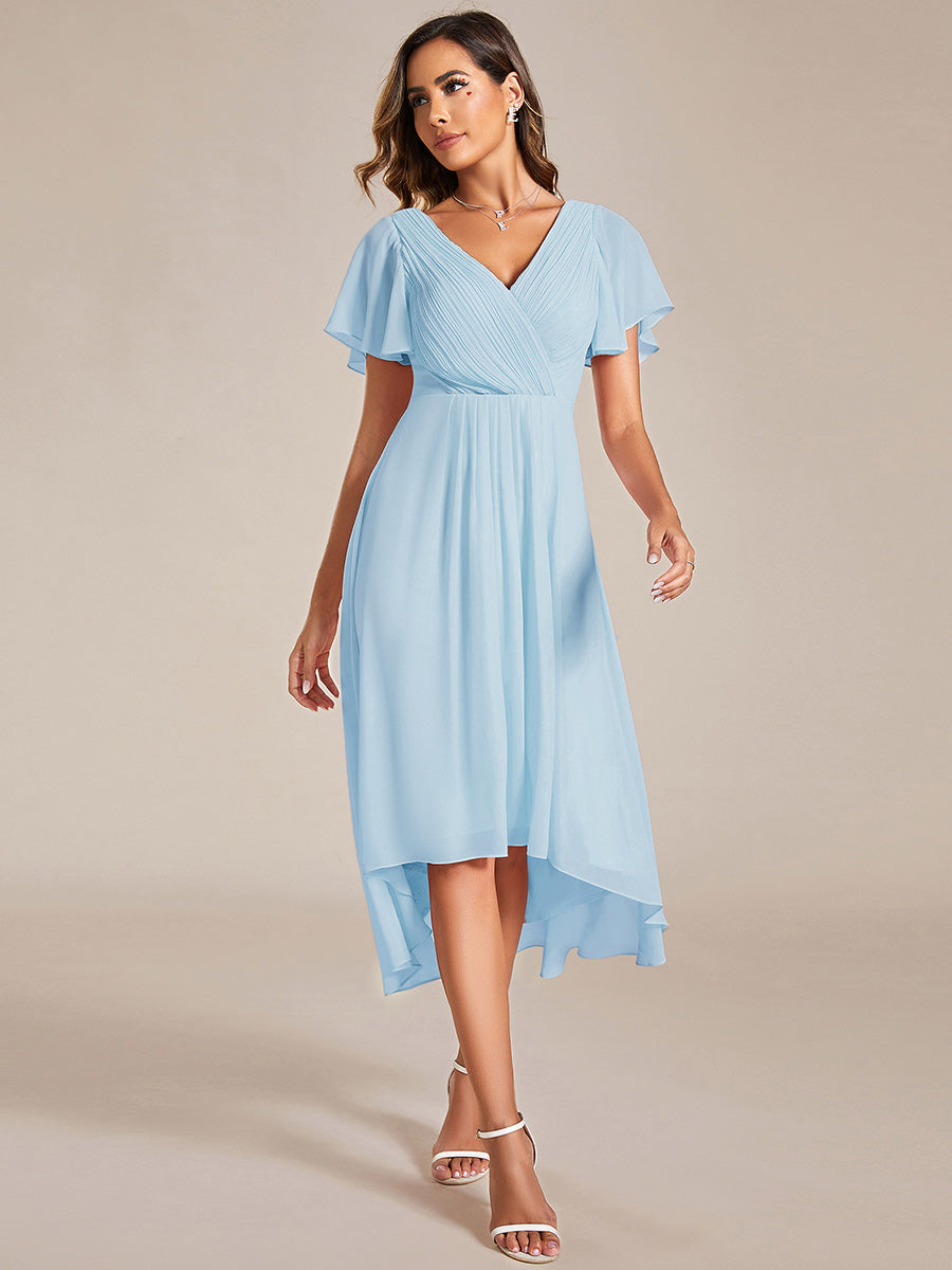 Color=Sky Blue | Pleated Ruffles Chiffon Wholesale Wedding Guest Dresses-Sky Blue 15