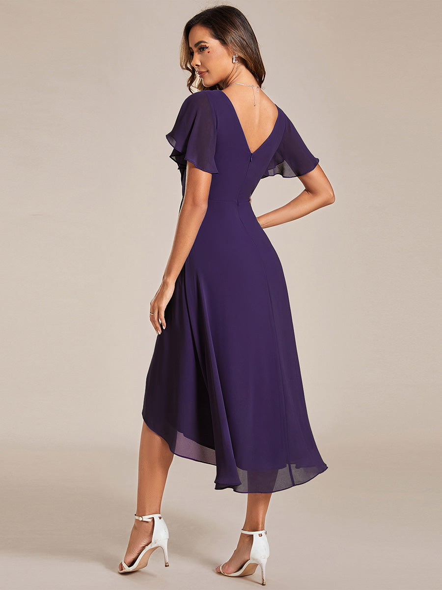 Color=Dark Purple | Pleated Ruffles Chiffon Wholesale Wedding Guest Dresses-Dark Purple 37