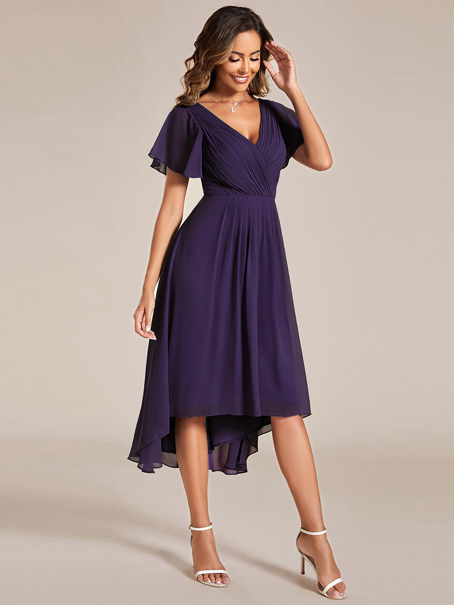 Color=Dark Purple | Pleated Ruffles Chiffon Wholesale Wedding Guest Dresses-Dark Purple 39