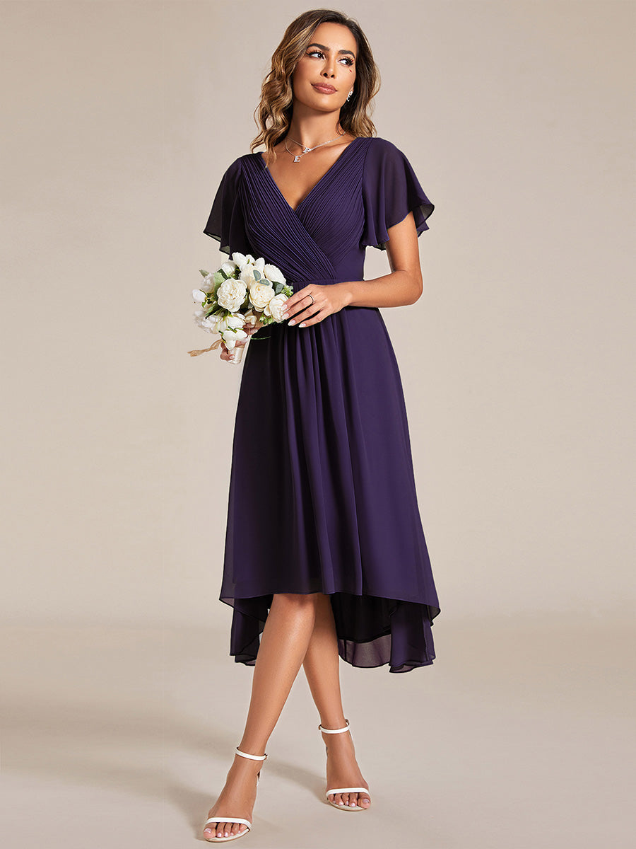 Color=Dark Purple | Pleated Ruffles Chiffon Wholesale Wedding Guest Dresses-Dark Purple 40