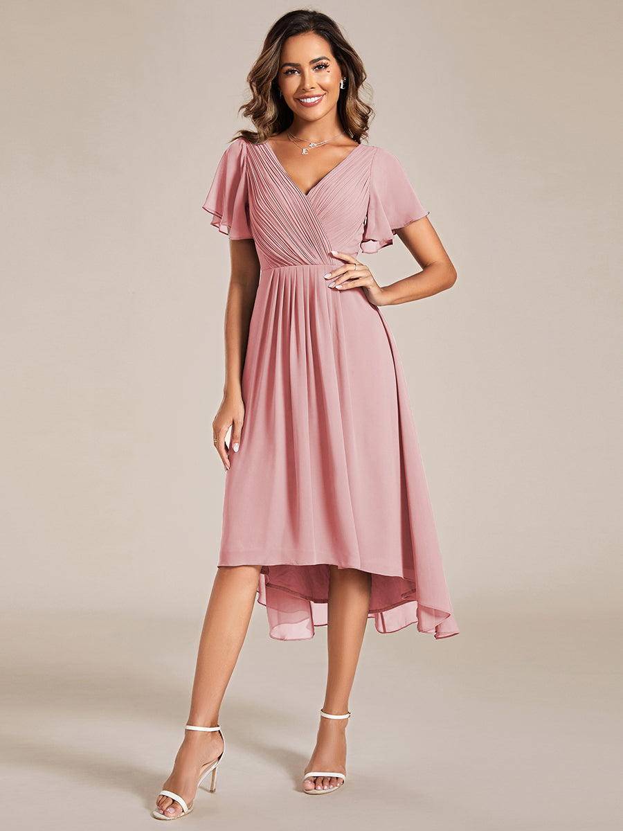 Color=Dusty Rose | Pleated Ruffles Chiffon Wholesale Wedding Guest Dresses-Dusty Rose 41