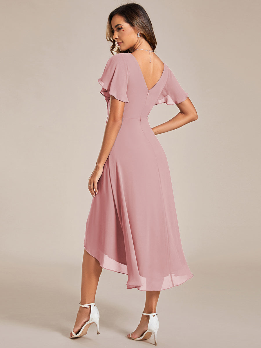 Color=Dusty Rose | Pleated Ruffles Chiffon Wholesale Wedding Guest Dresses-Dusty Rose 42