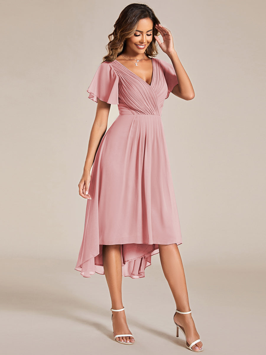 Color=Dusty Rose | Pleated Ruffles Chiffon Wholesale Wedding Guest Dresses-Dusty Rose 44