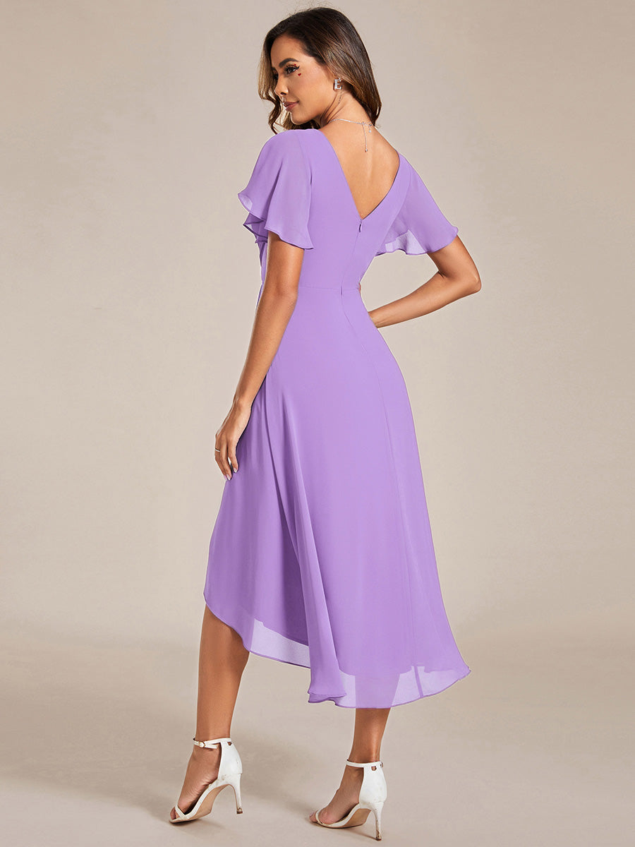 Color=Lavender | Pleated Ruffles Chiffon Wholesale Wedding Guest Dresses-Lavender 47