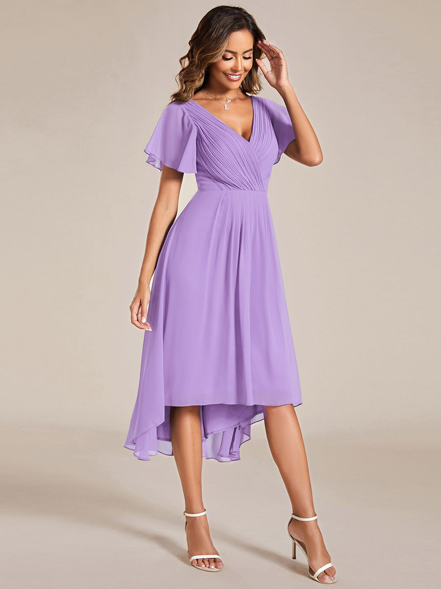 Color=Lavender | Pleated Ruffles Chiffon Wholesale Wedding Guest Dresses-Lavender 49