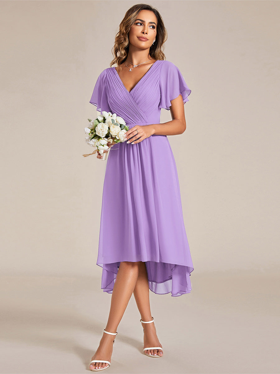 Color=Lavender | Pleated Ruffles Chiffon Wholesale Wedding Guest Dresses-Lavender 50