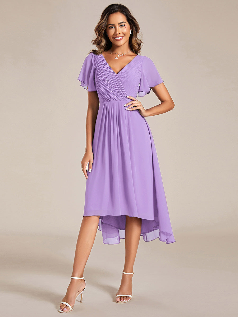 Color=Lavender | Pleated Ruffles Chiffon Wholesale Wedding Guest Dresses-Lavender 46