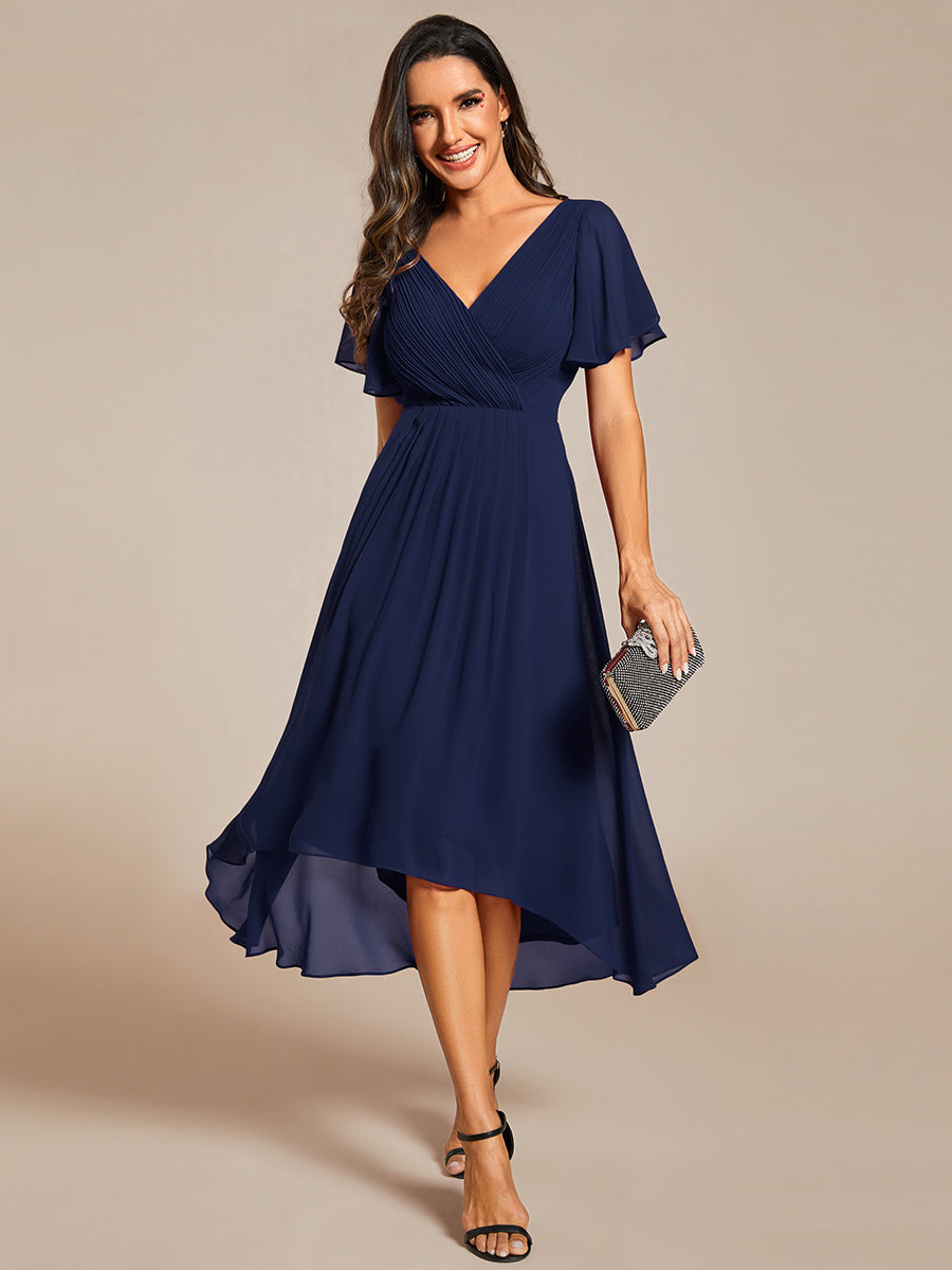 Color=Navy Blue | Pleated Ruffles Chiffon Wholesale Wedding Guest Dresses-Navy Blue 56