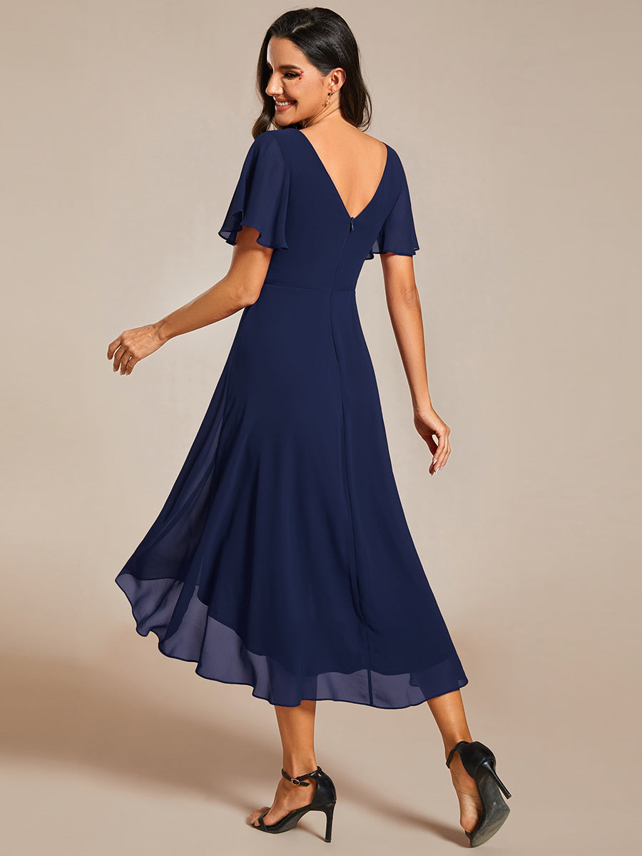 Color=Navy Blue | Pleated Ruffles Chiffon Wholesale Wedding Guest Dresses-Navy Blue 57