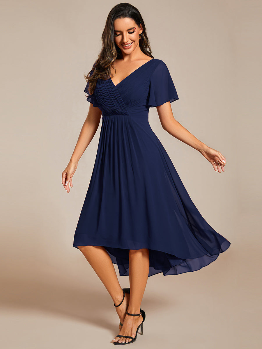 Color=Navy Blue | Pleated Ruffles Chiffon Wholesale Wedding Guest Dresses-Navy Blue 59