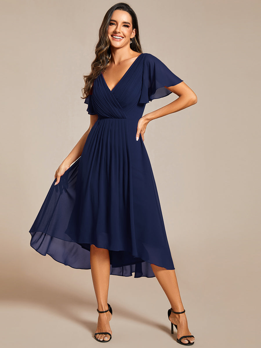 Color=Navy Blue | Pleated Ruffles Chiffon Wholesale Wedding Guest Dresses-Navy Blue 60