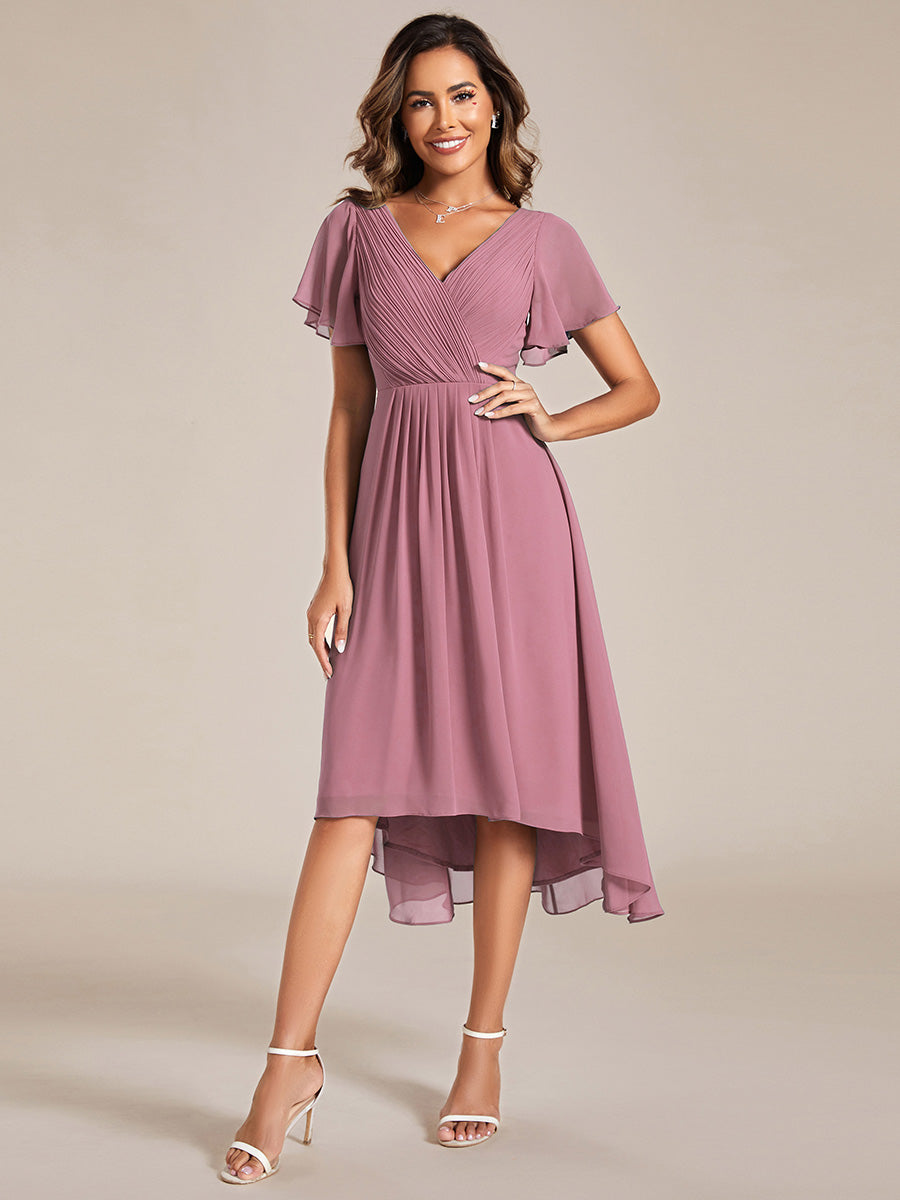 Color=Orchid | Pleated Ruffles Chiffon Wholesale Wedding Guest Dresses-Orchid 61