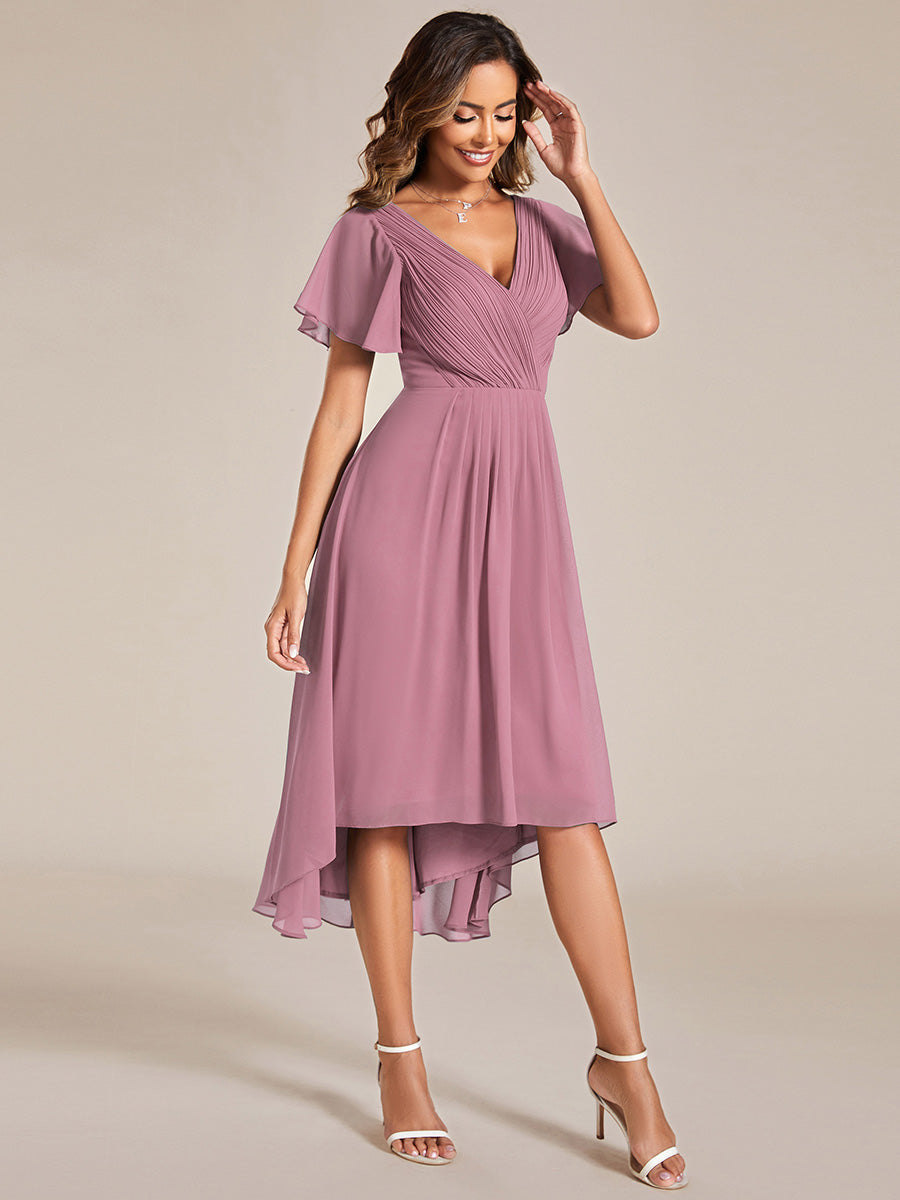 Color=Orchid | Pleated Ruffles Chiffon Wholesale Wedding Guest Dresses-Orchid 64