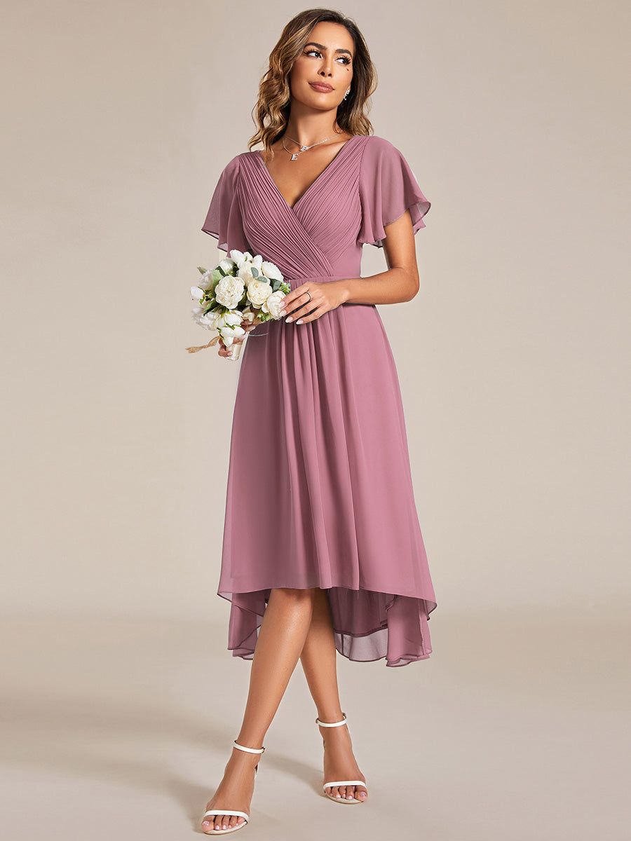 Color=Orchid | Pleated Ruffles Chiffon Wholesale Wedding Guest Dresses-Orchid 65