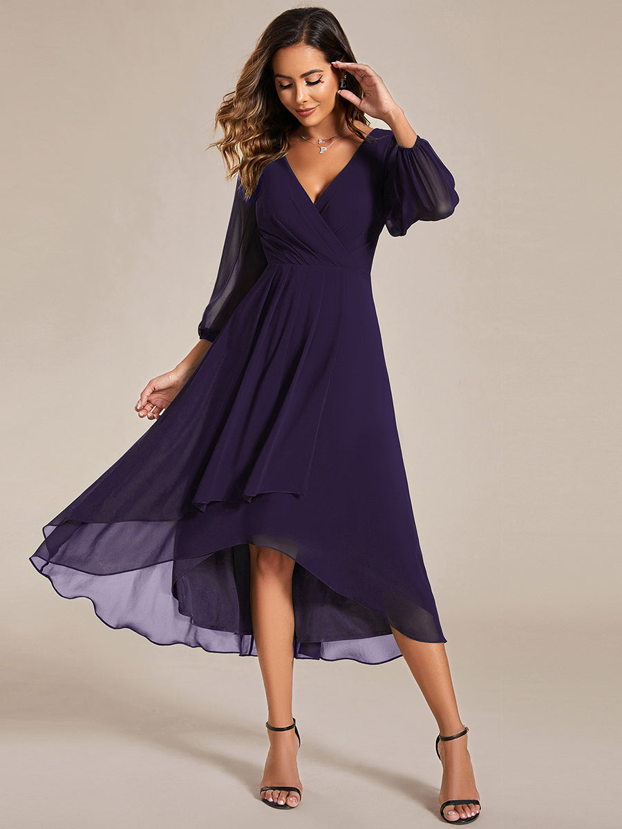 Dark Purple Knee Length Dresses