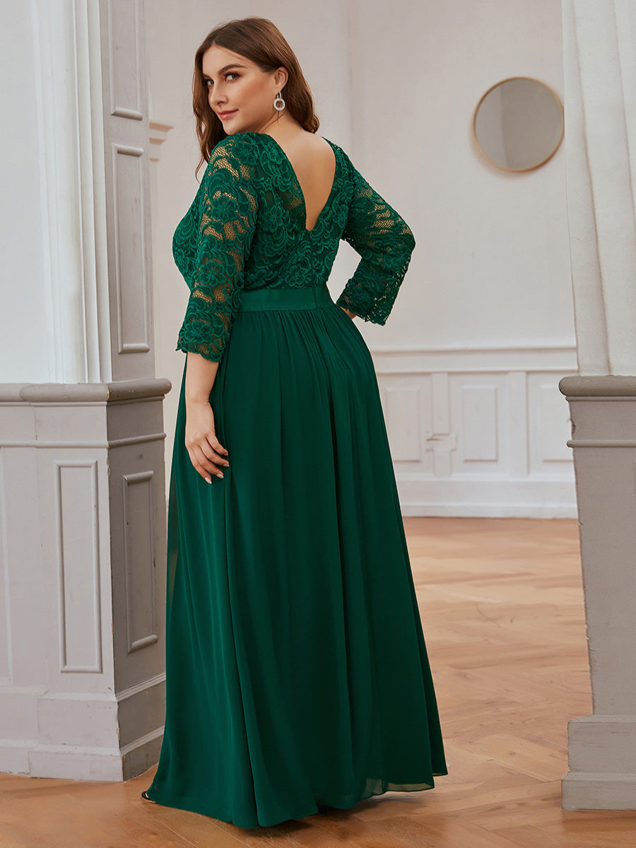 Dark green lace maxi dress best sale