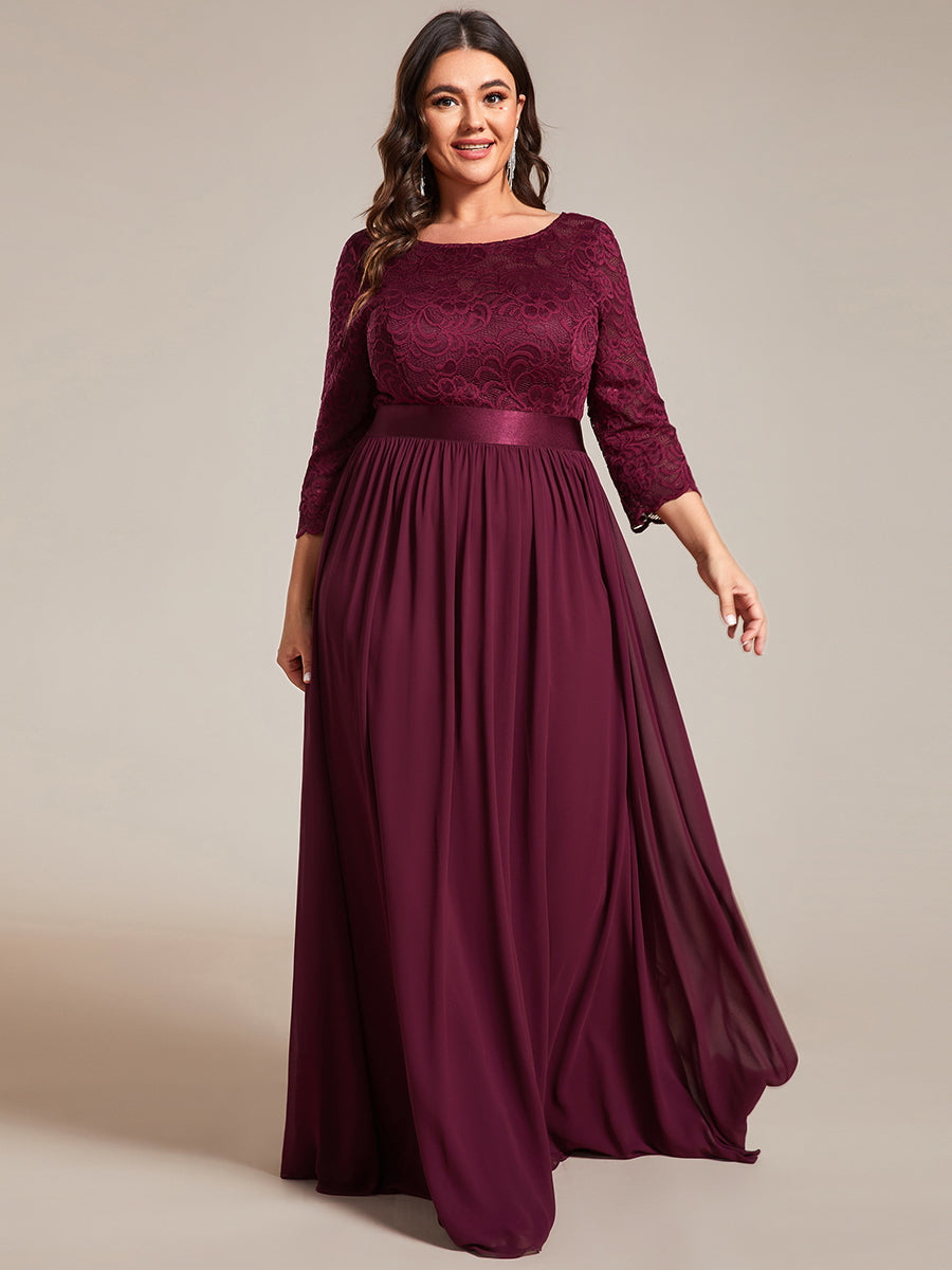 Plus size lace burgundy dress best sale