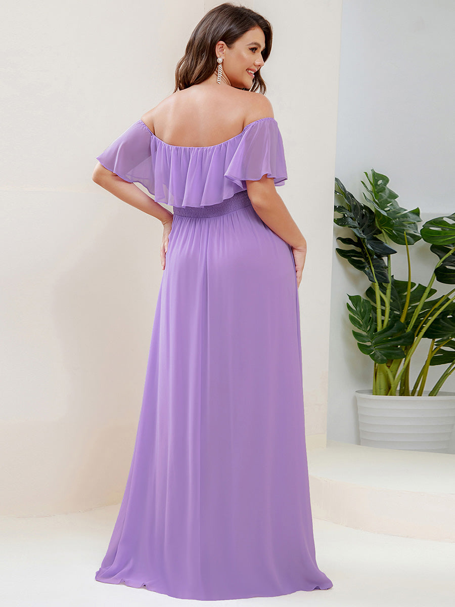 Color=Lavender | womens-a-line-off-shoulder-ruffle-thigh-split-bridesmaid-dresses-es00969-2-Lavender 82