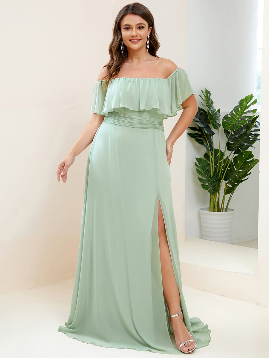 Color=Mint Green | womens-a-line-off-shoulder-ruffle-thigh-split-bridesmaid-dresses-es00969-2-Mint Green 90