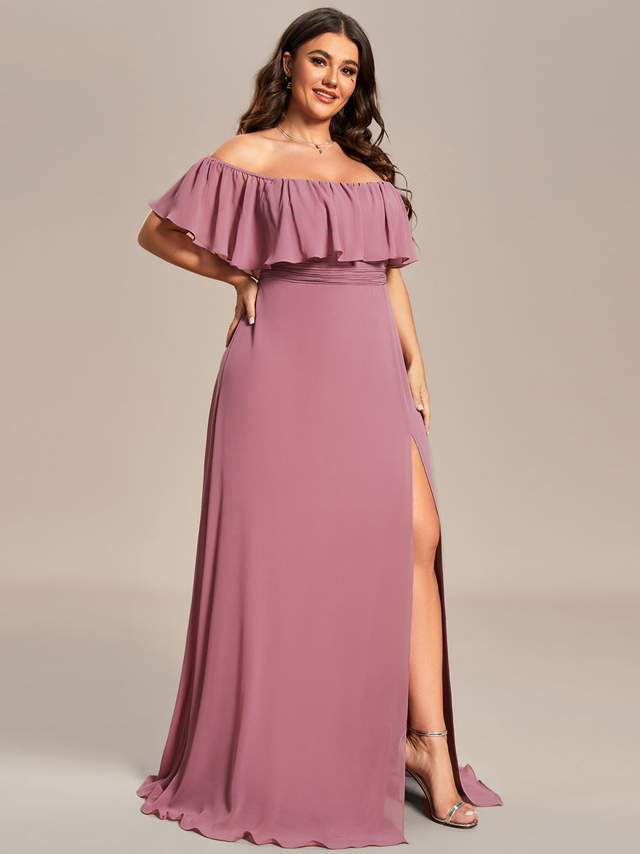 Color=Purple Orchid | womens-a-line-off-shoulder-ruffle-thigh-split-bridesmaid-dresses-es00969-2-Purple Orchid 104