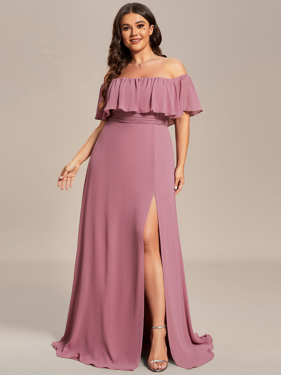 Color=Purple Orchid | womens-a-line-off-shoulder-ruffle-thigh-split-bridesmaid-dresses-es00969-2-Purple Orchid 101