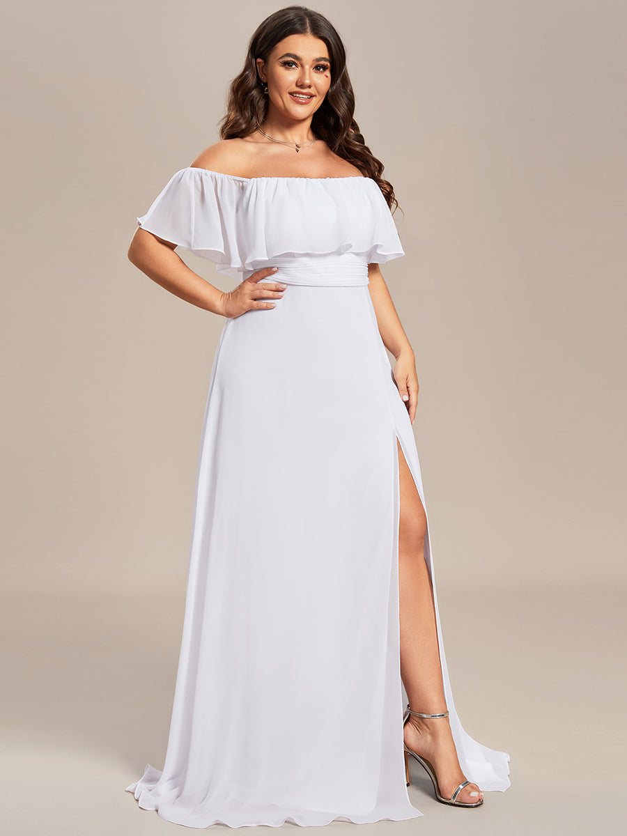 Color=White | womens-a-line-off-shoulder-ruffle-thigh-split-bridesmaid-dresses-es00969-2-White 120