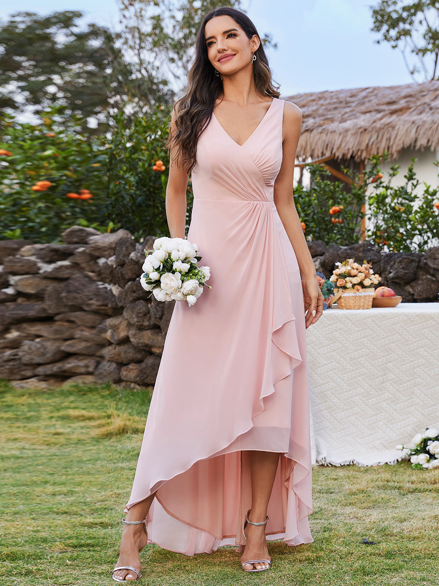 Petal pink fashion chiffon bridesmaid dresses