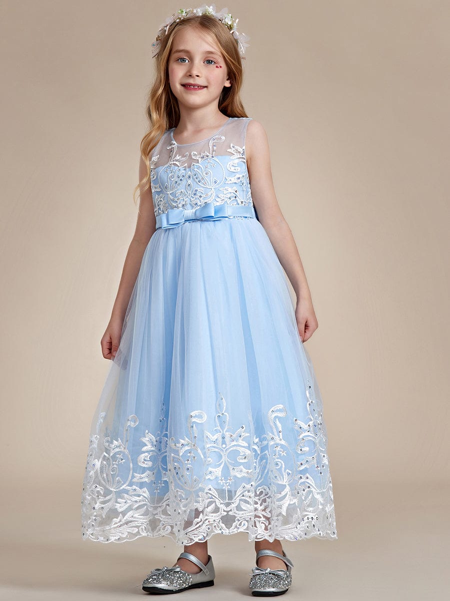 Ice blue flower girl sale dresses