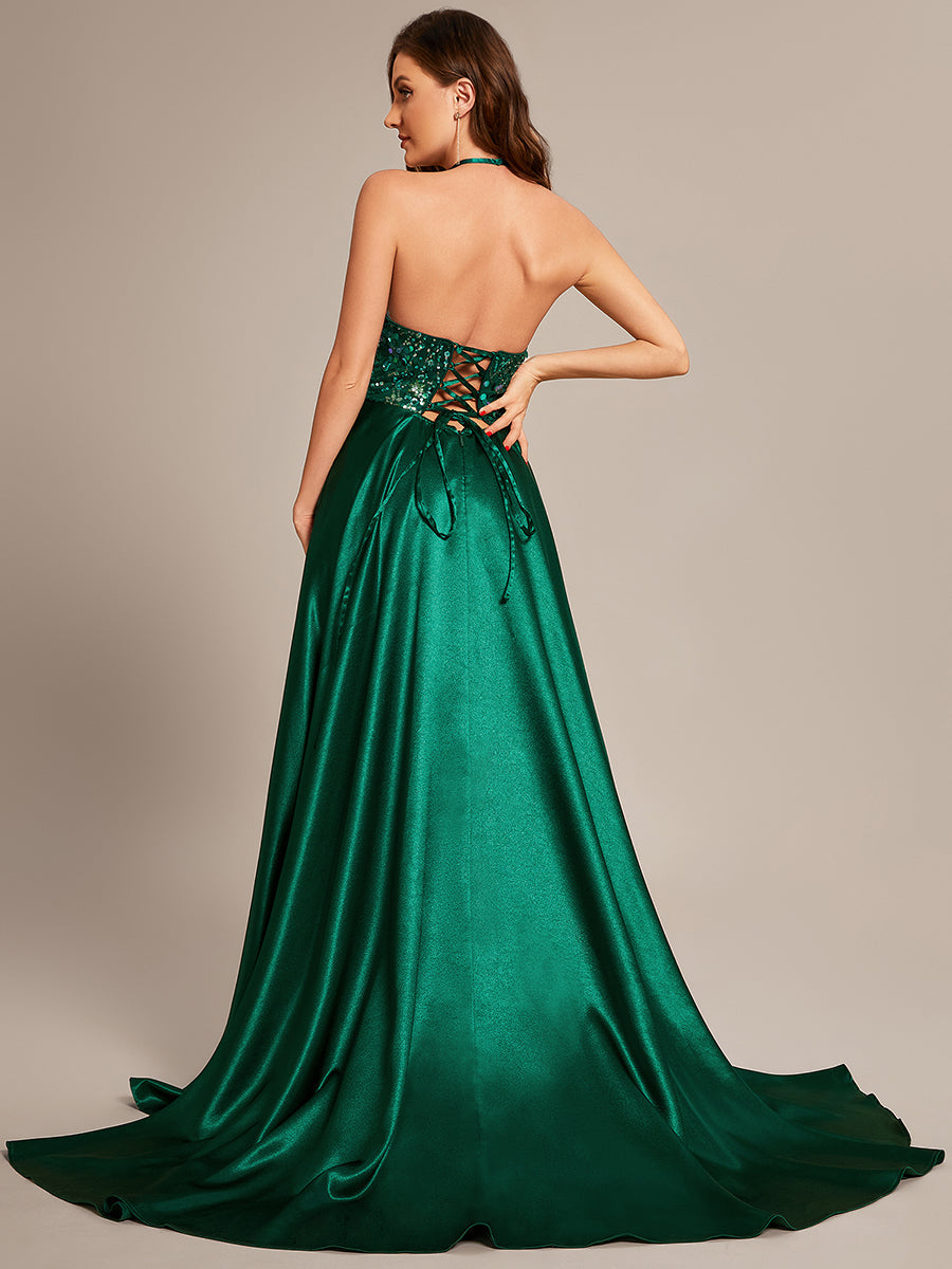 Dark green fitted on sale dress