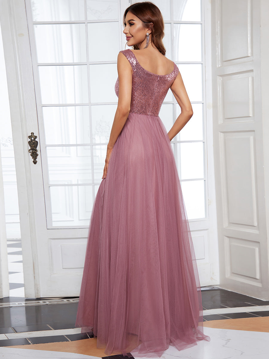 Off Shoulder Tulle Evening Dress Wholesale Formal Dresses with Sequin Bodice