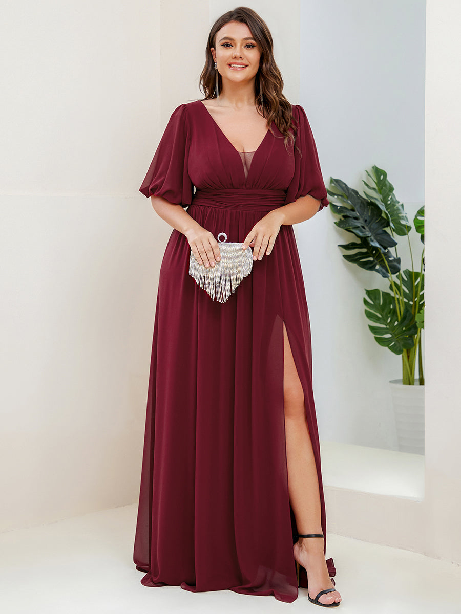 Maroon dress outlet for plus size