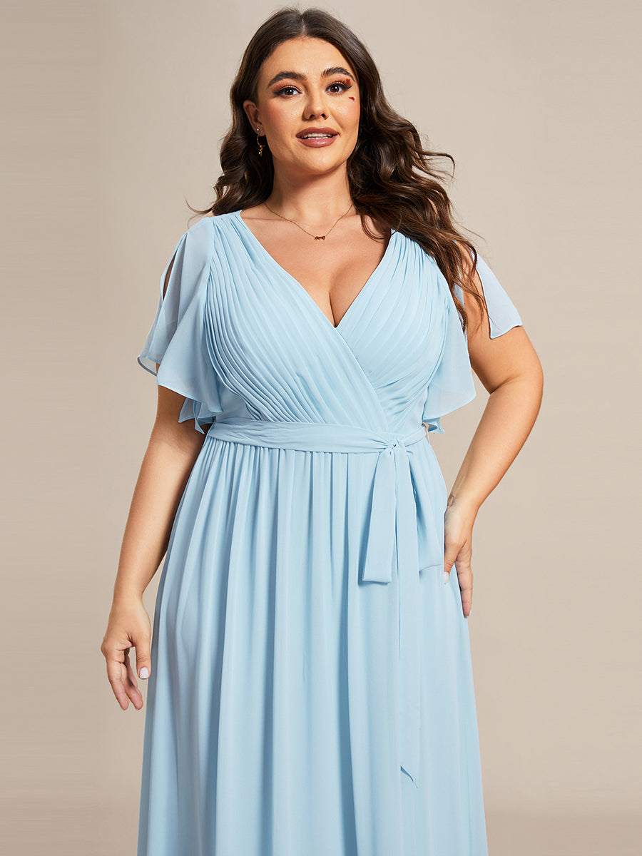 Light blue plus hot sale size bridesmaid dresses