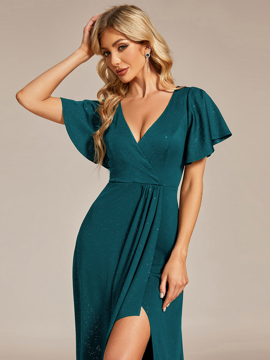 Teal mid outlet length dresses