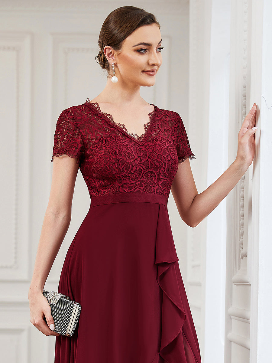 Asymmetrical burgundy dress hotsell