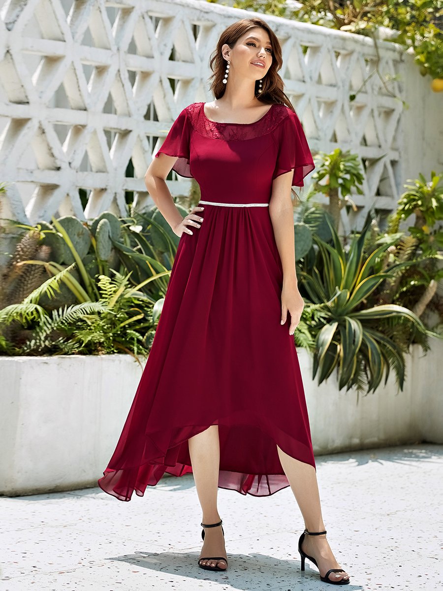 Maroon 2024 casual dress