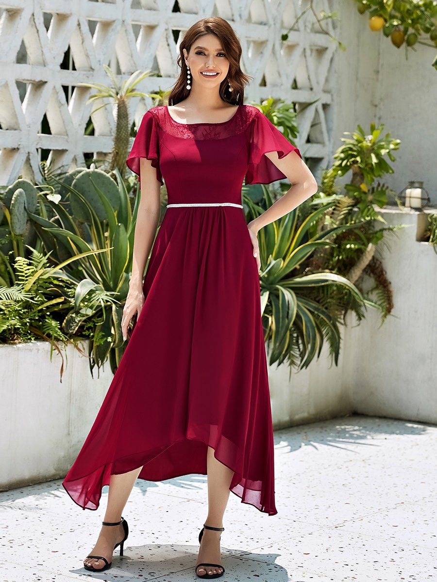 Midi length hot sale chiffon dresses