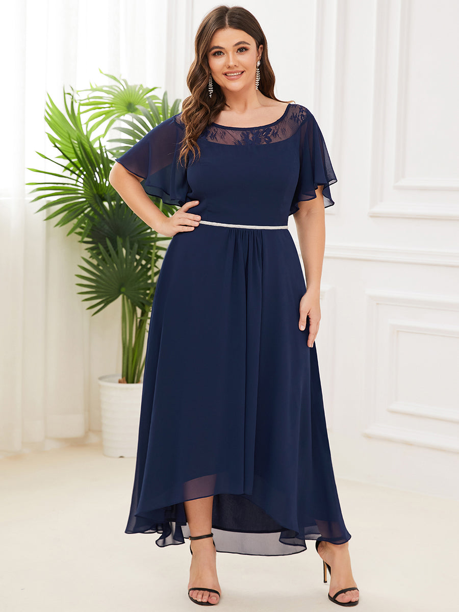 Navy blue plus sales size midi dress