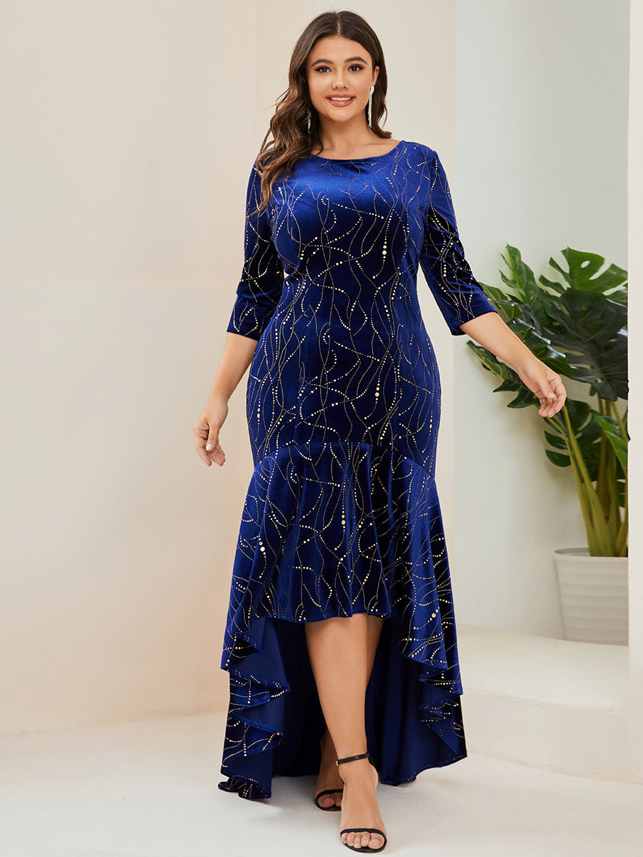 Royal blue party hot sale dress plus size