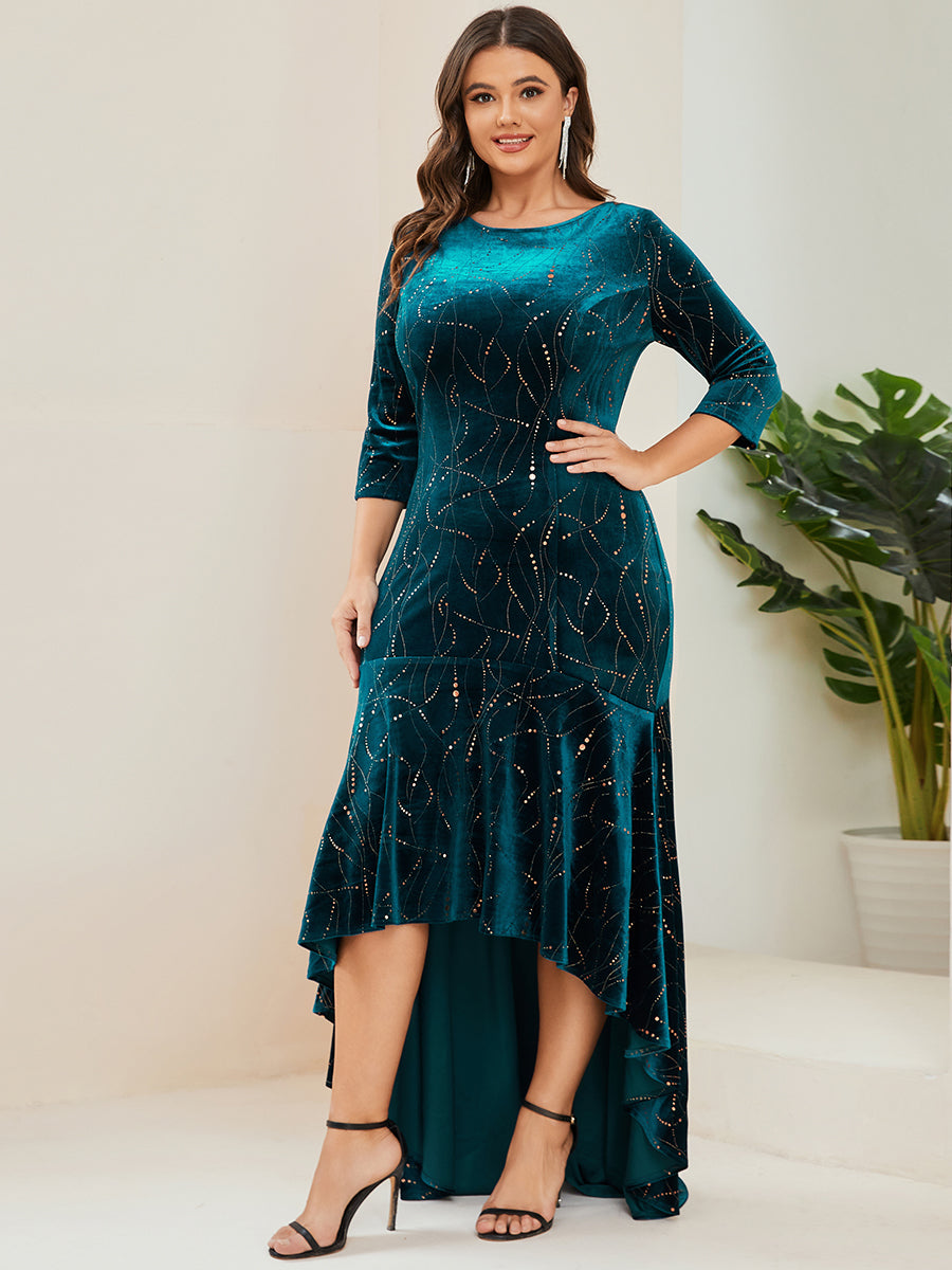 Cocktail and party plus size velvet dress best sale