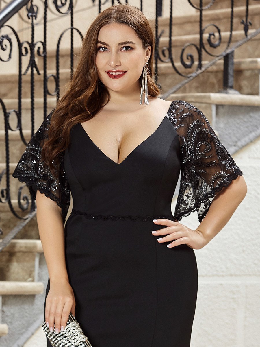 Cocktail dress hotsell black plus size