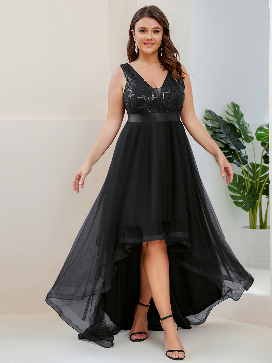 Plus size lace outlet high low dress