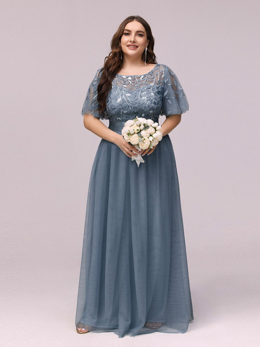 Dusty blue plus size dress best sale