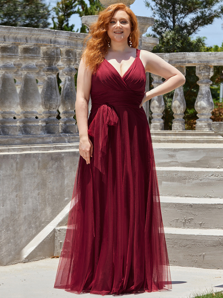 Bridesmaid dresses burgundy 2025 plus size