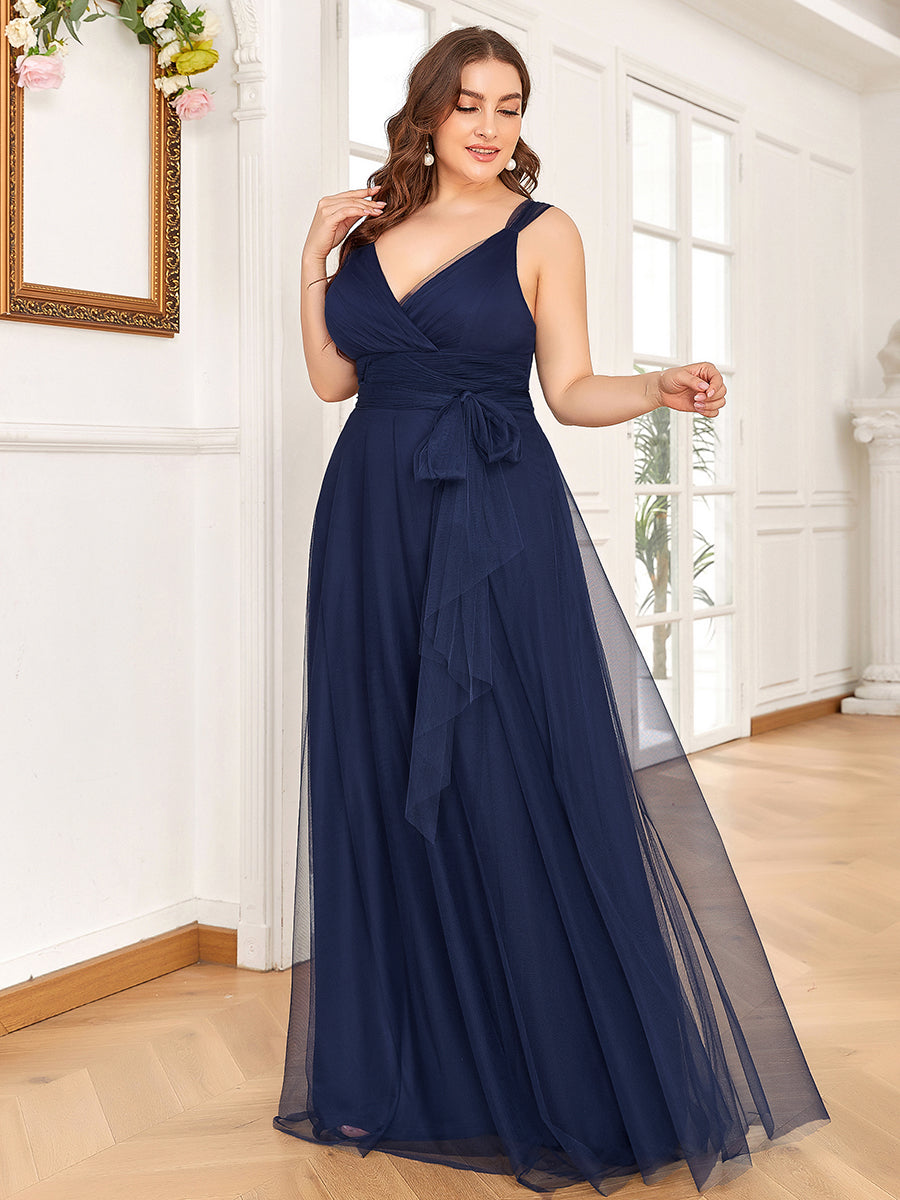 Navy blue bridesmaid outlet dresses plus size