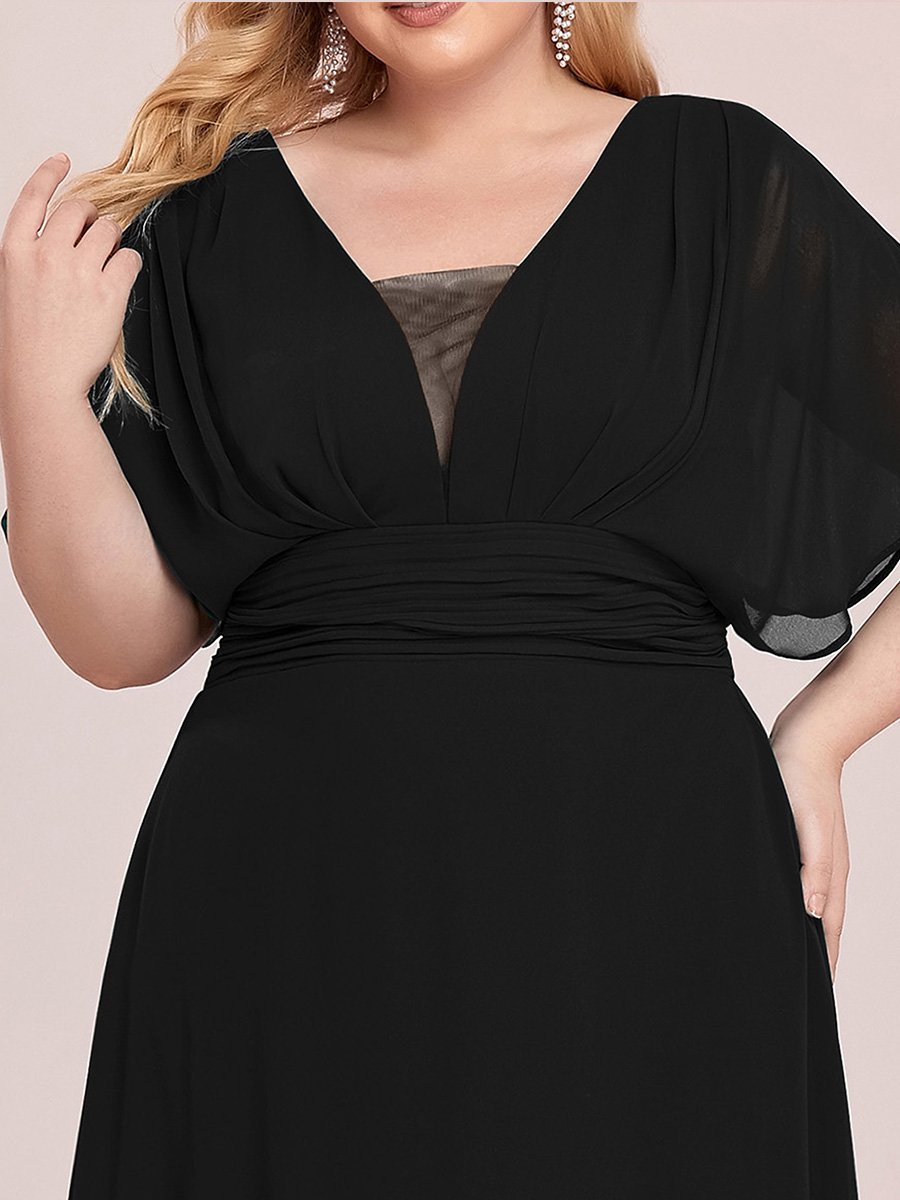 Plus Size Black Empire Waist Cocktail Dress