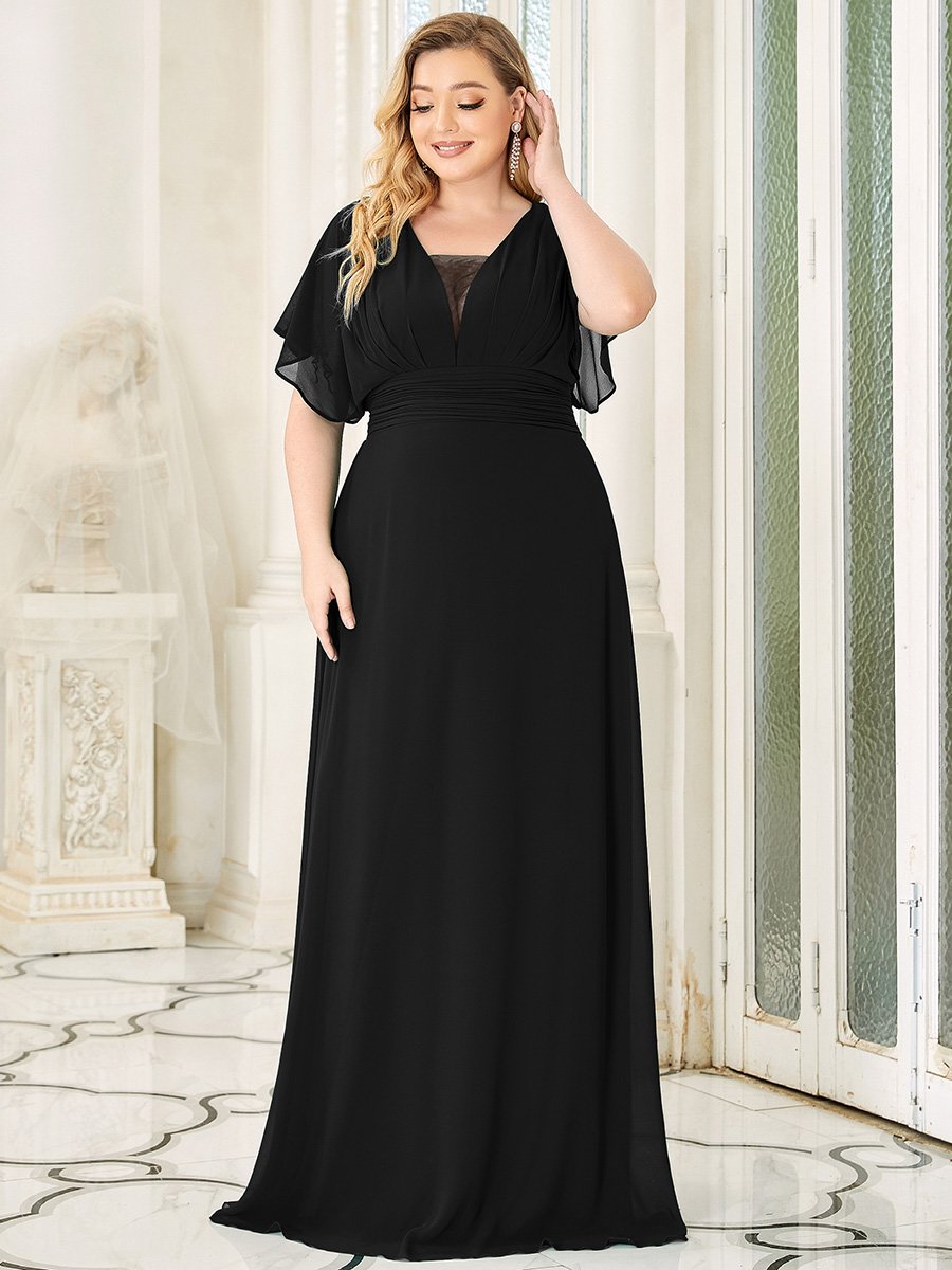 Evening Party Dress Plus Size Women A Line Empire Waist Chiffon