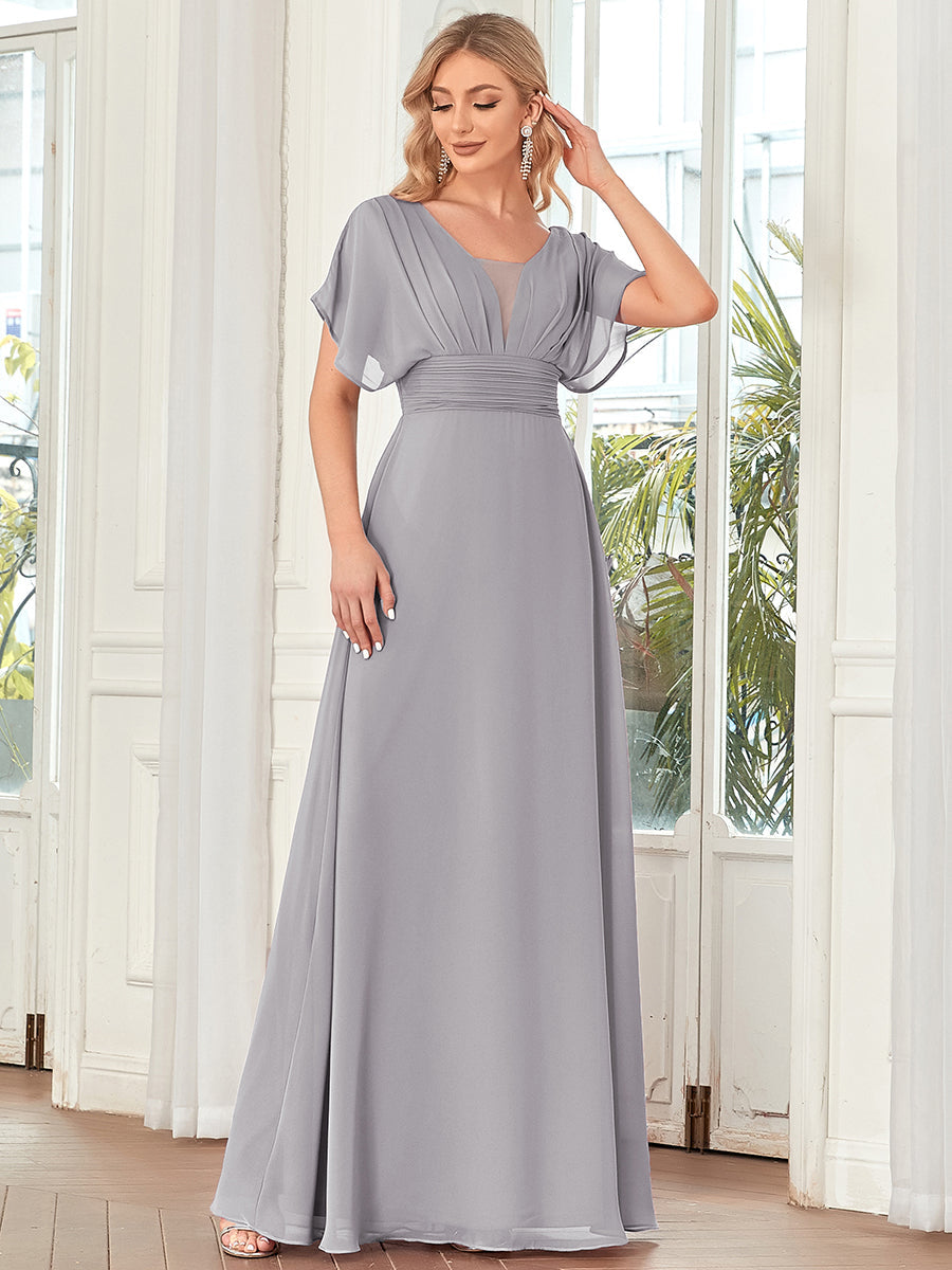 Grey chiffon dress best sale