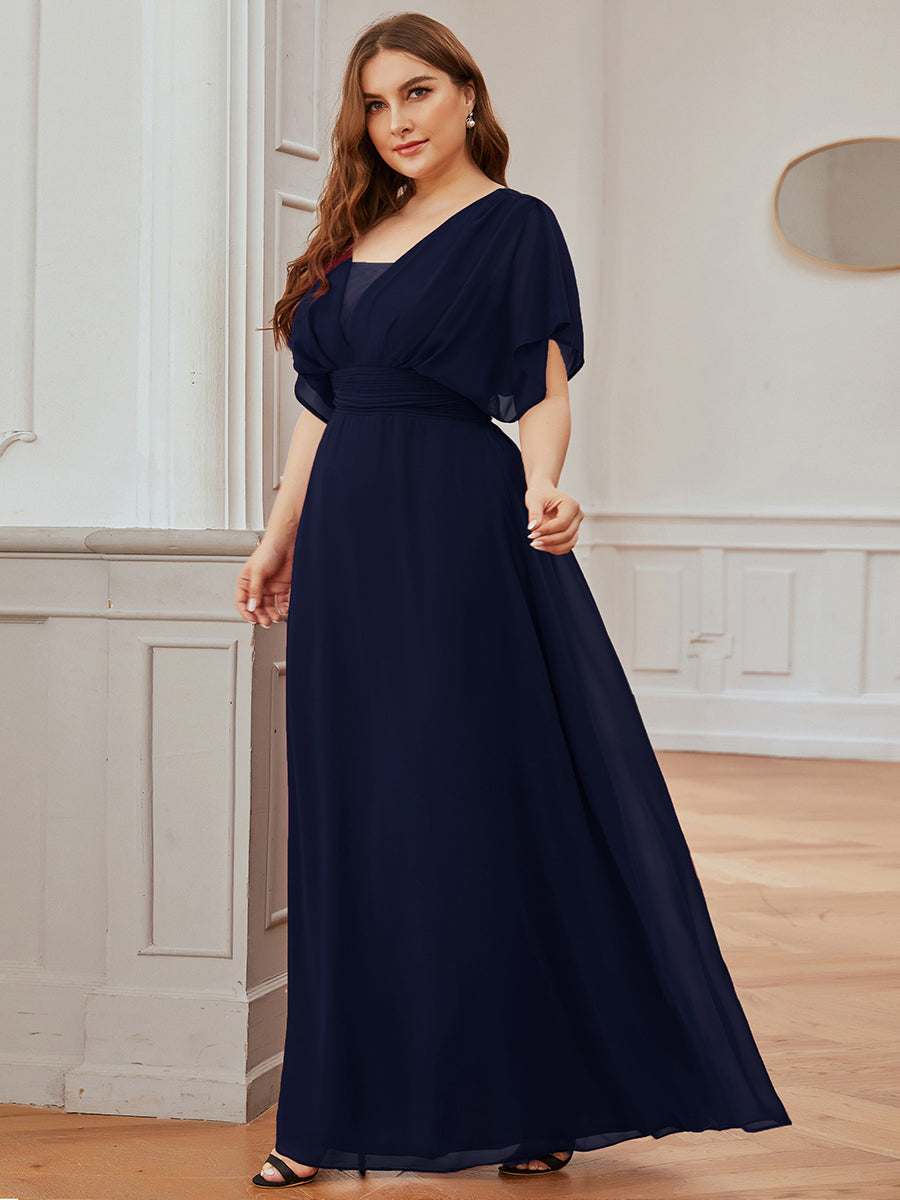 Evening Party Dress Plus Size Women A Line Empire Waist Chiffon