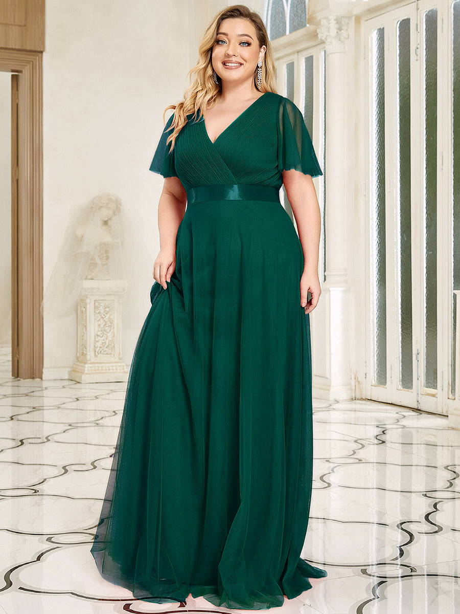 Dark green plus 2024 size bridesmaid dresses